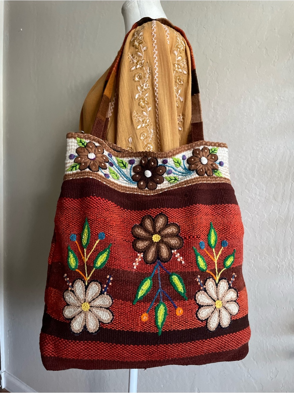 Vintage Handmade floral tote bag - Picture 4 of 13